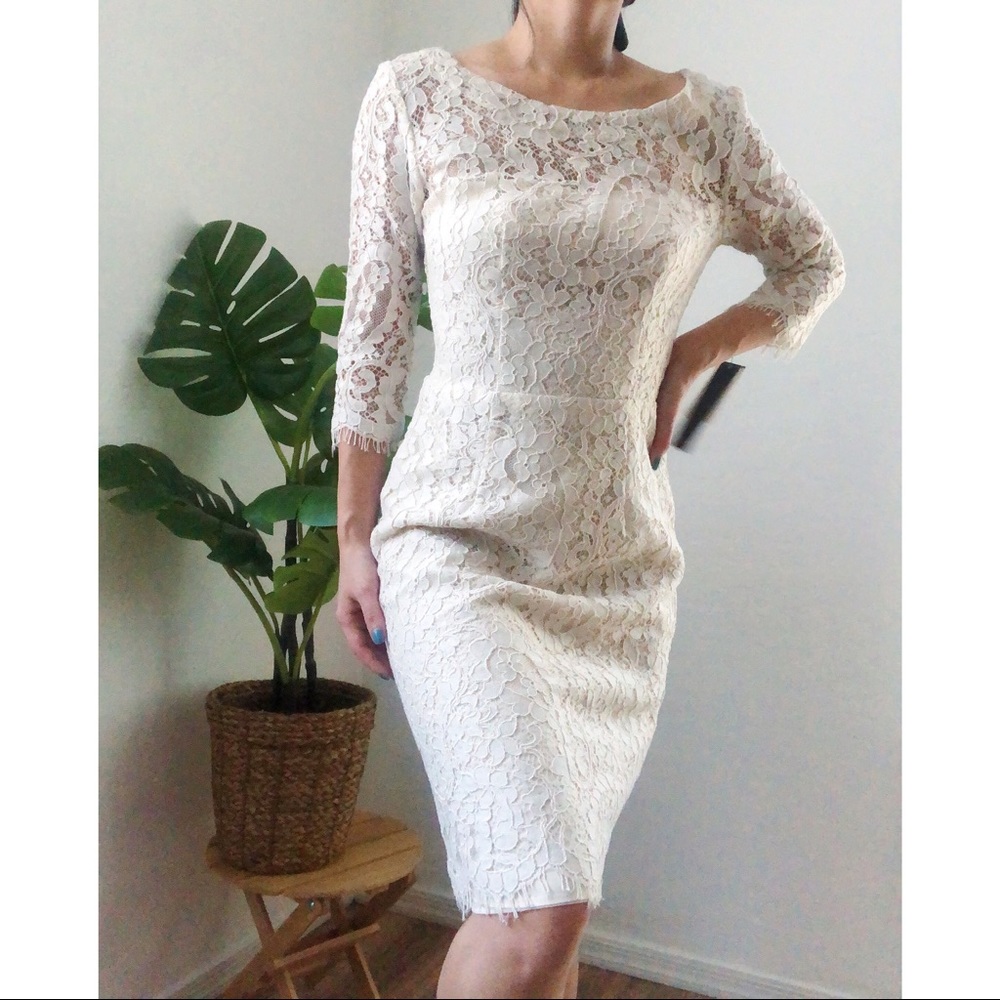 Nicole Miller ivory lace wedding dress